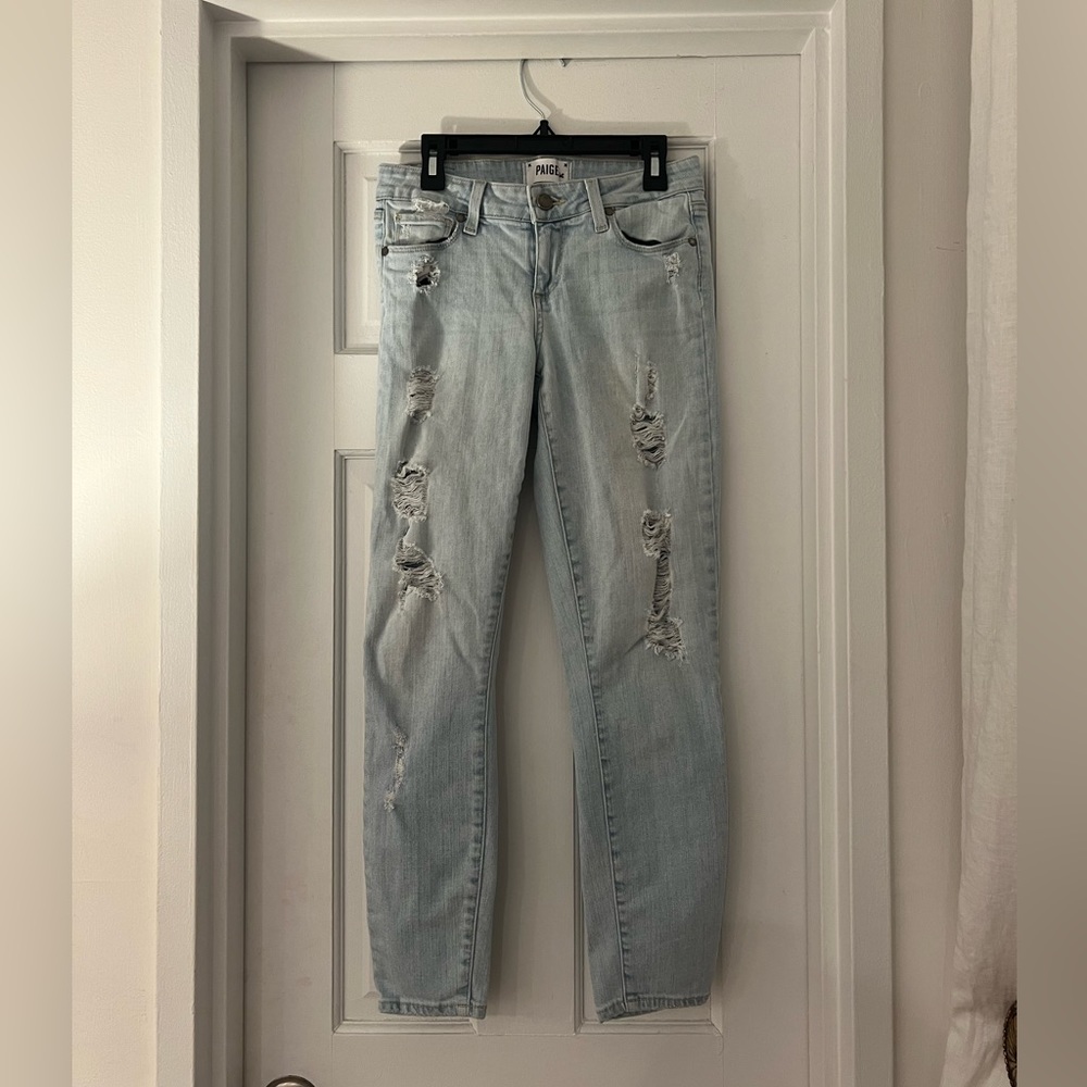 Paige Light-wash Ripped Jeans